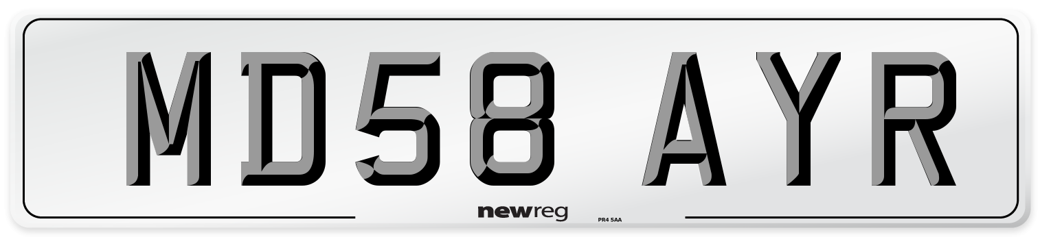 MD58 AYR Number Plate from New Reg